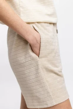 Frottee Shorts Aus Bio-Baumwolle Creme