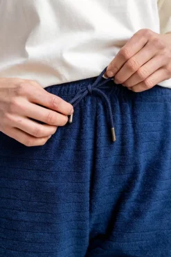Frottee Shorts Aus Bio-Baumwolle Blau