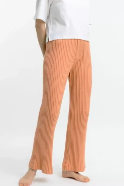 Gerippte Hose Aus Bio-Baumwolle Apricot