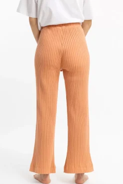 Gerippte Hose Aus Bio-Baumwolle Apricot