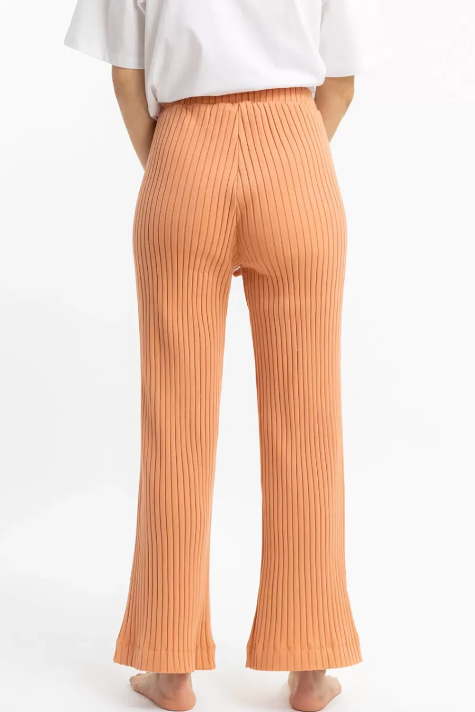 Gerippte Hose Aus Bio-Baumwolle Apricot