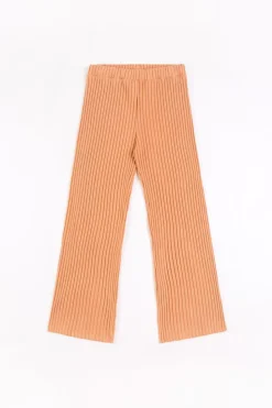 Gerippte Hose Aus Bio-Baumwolle Apricot