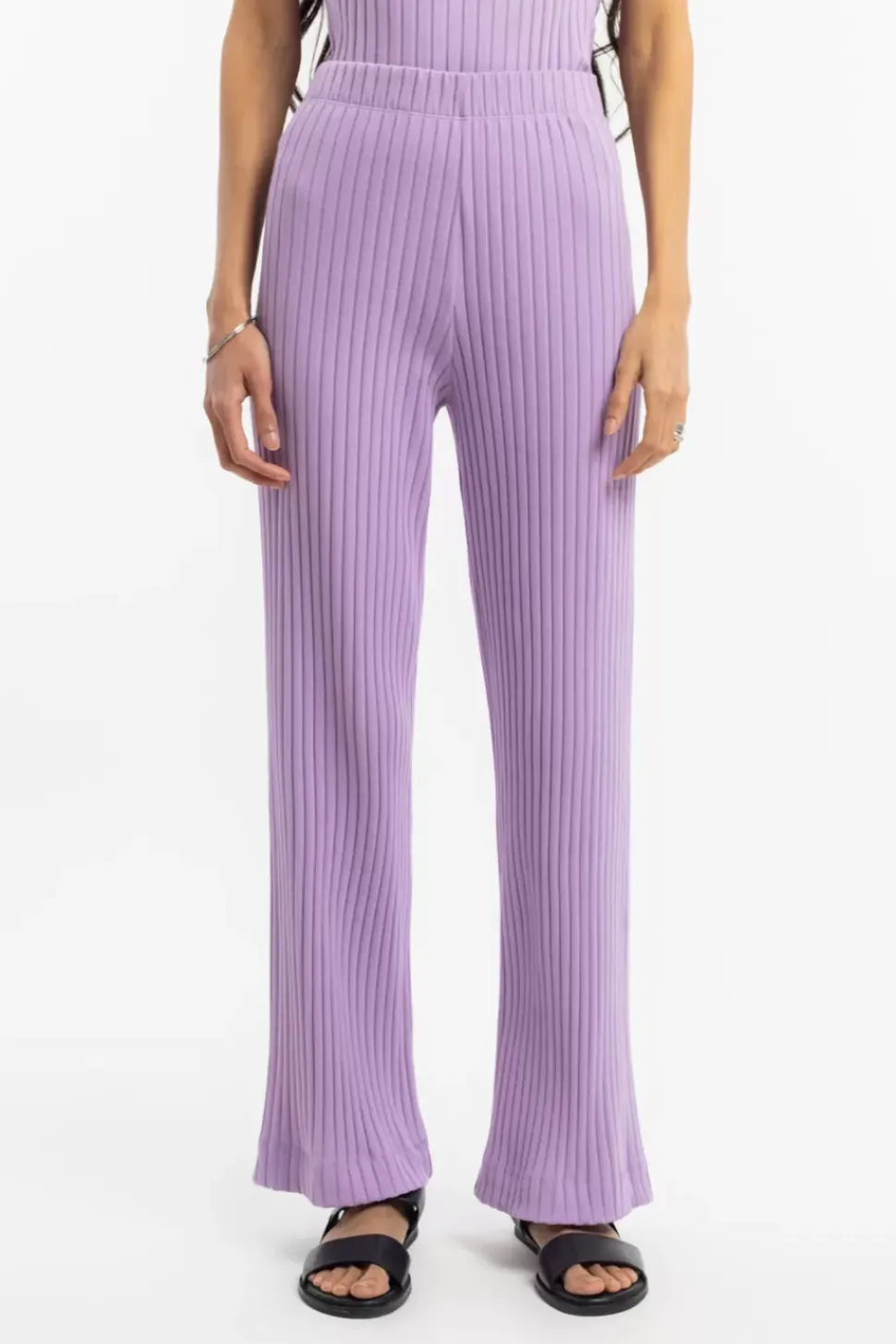 Gerippte Hose Bio Baumwolle - Lavendel