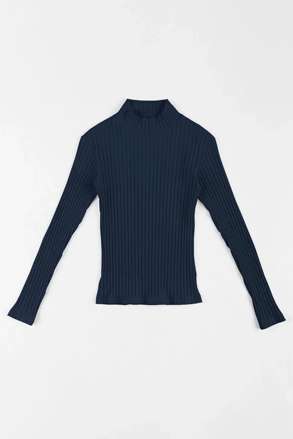 Geripptes Longsleeve Bio Baumwolle - Dunkelblau