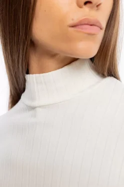 Geripptes Longsleeve Bio Baumwolle - Off-White