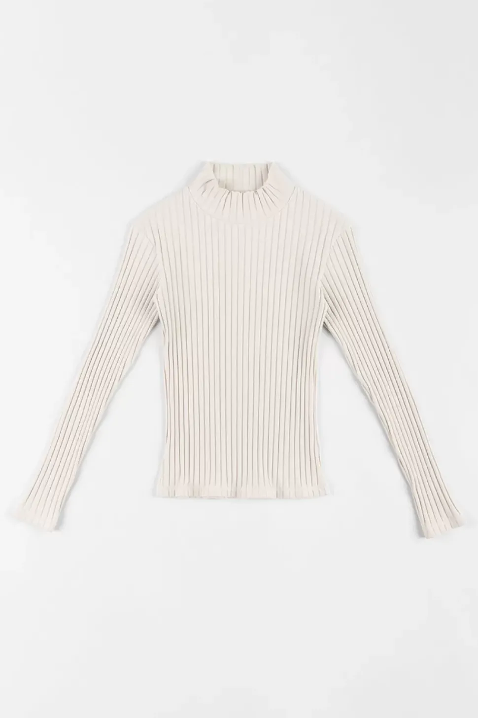 Geripptes Longsleeve Bio Baumwolle - Off-White