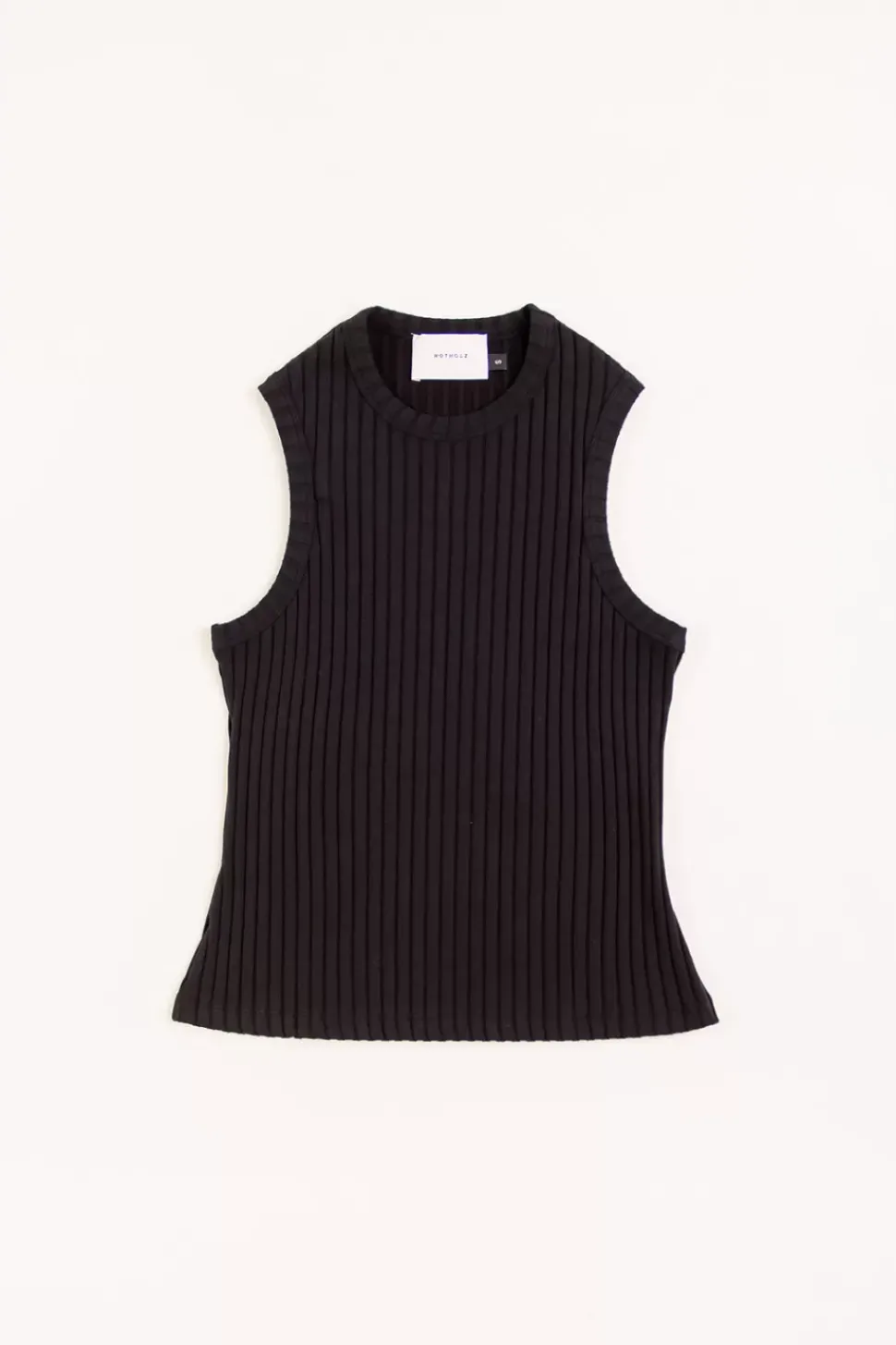 Geripptes Singlet Bio Baumwolle - Schwarz