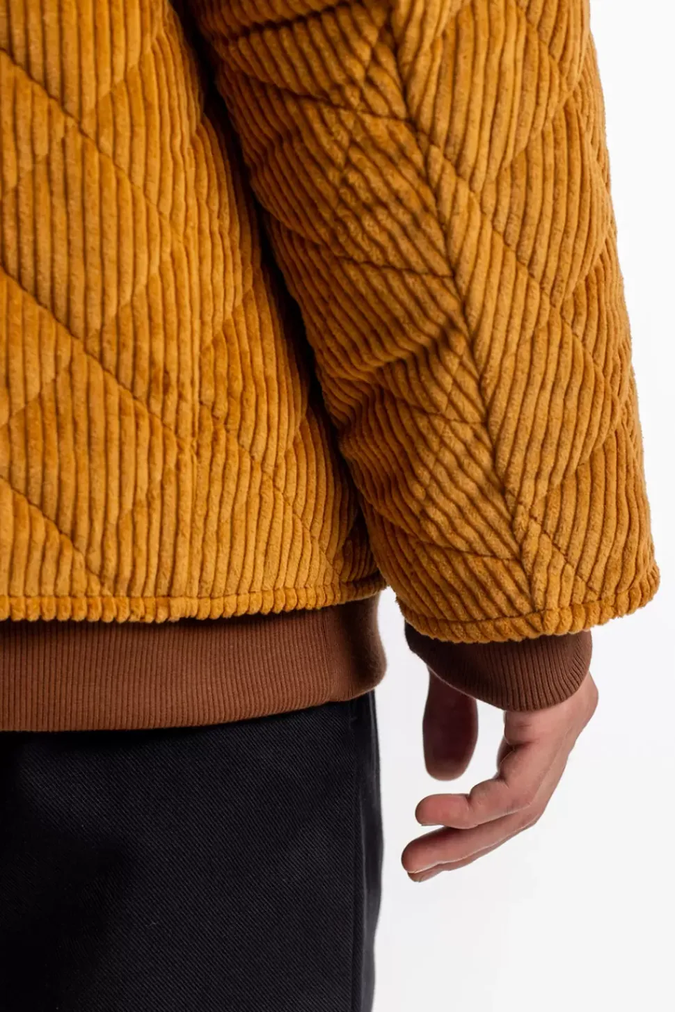 Gesteppte Cord Jacke - Toffee