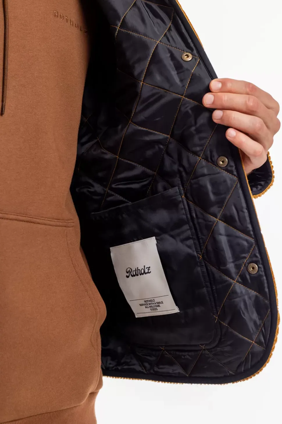 Gesteppte Cord Jacke - Toffee