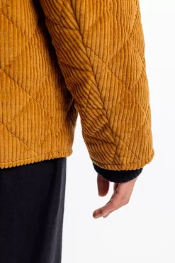 Gesteppte Cord Jacke - Toffee