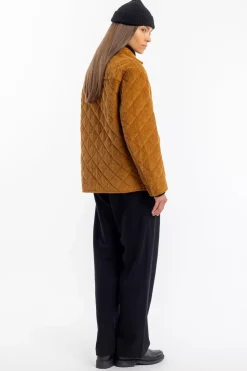 Gesteppte Cord Jacke - Toffee