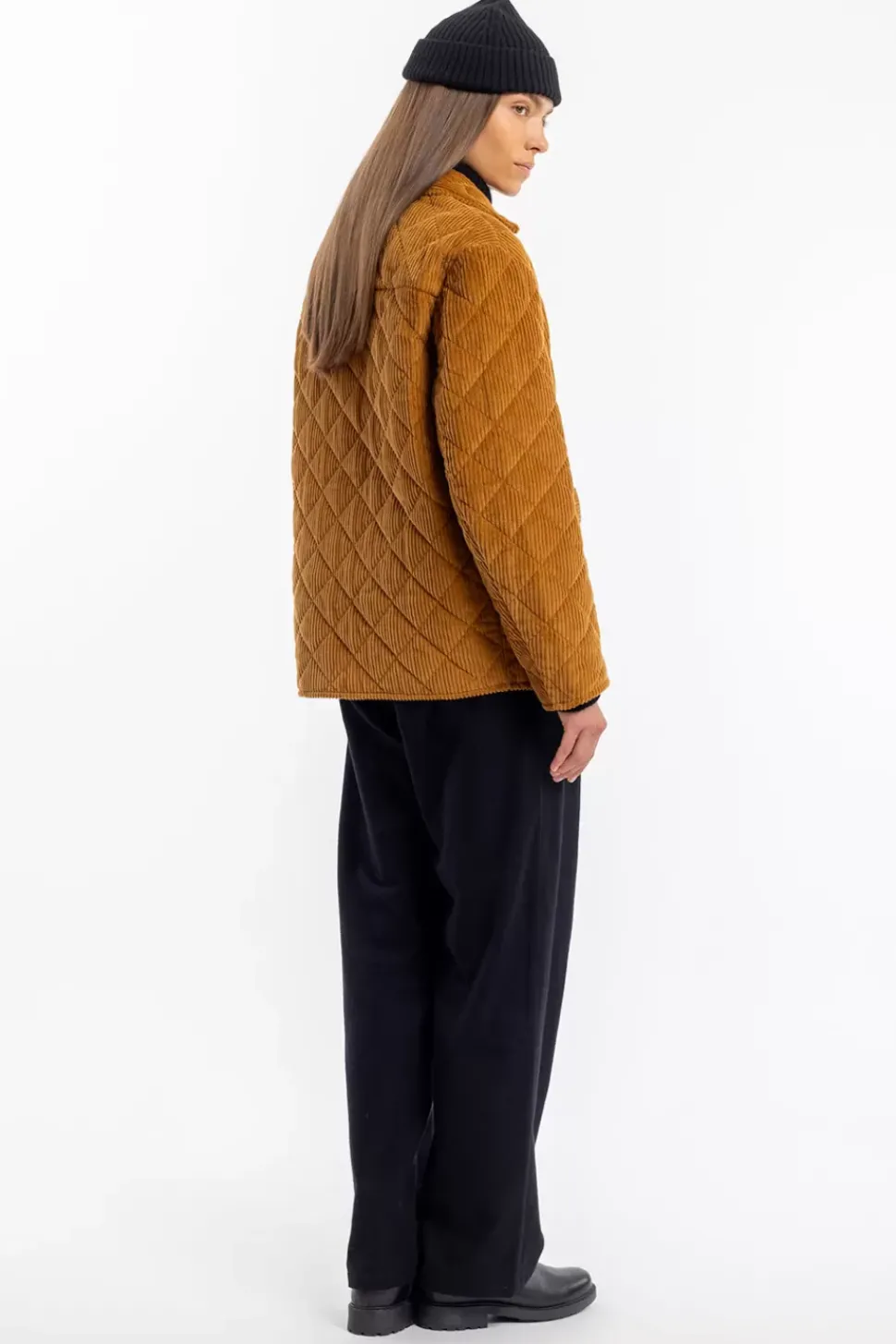 Gesteppte Cord Jacke - Toffee