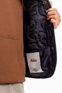 Gesteppte Flanell Weste - Schwarz