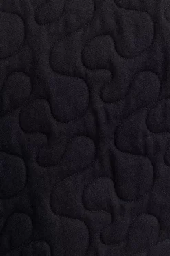 Gesteppte Flannel Jacke - Schwarz