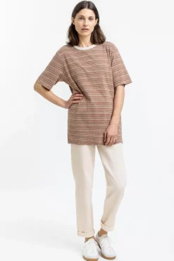Gestreiftes T-Shirt Braun