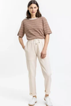 Gestreiftes T-Shirt Braun