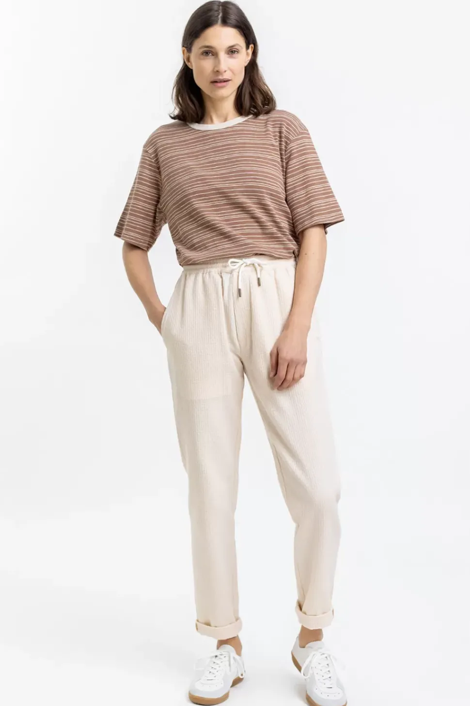 Gestreiftes T-Shirt Braun
