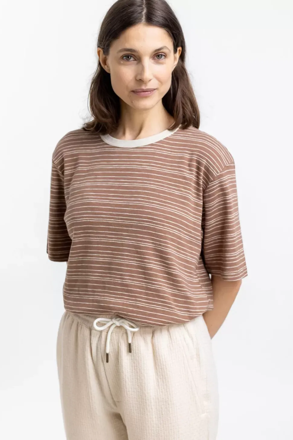 Gestreiftes T-Shirt Braun