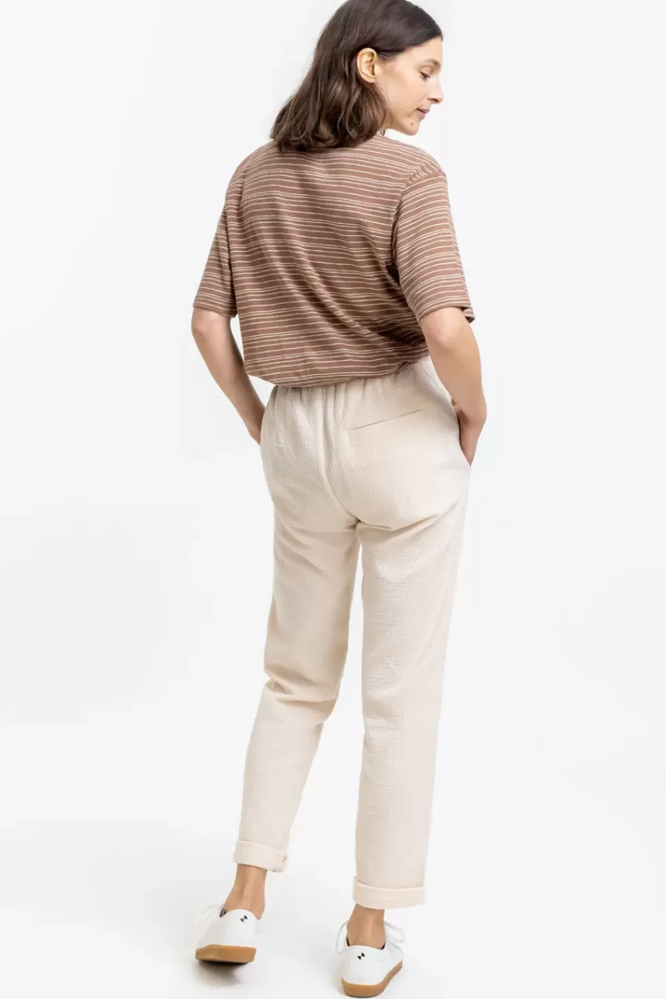Gestreiftes T-Shirt Braun