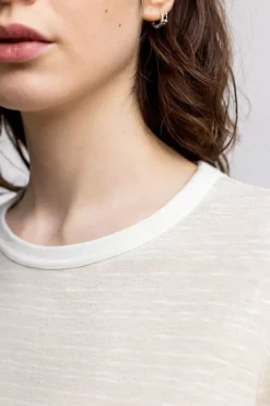 Gestreiftes T-Shirt Creme