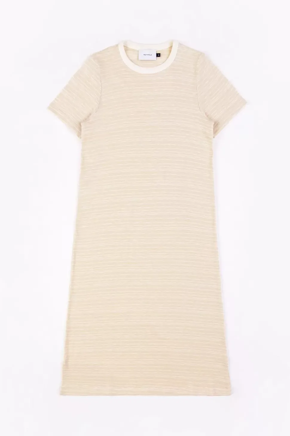 Gestreiftes T-Shirt Kleid - Creme