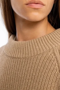 Grober Strickpullover Wollmischung - Beige