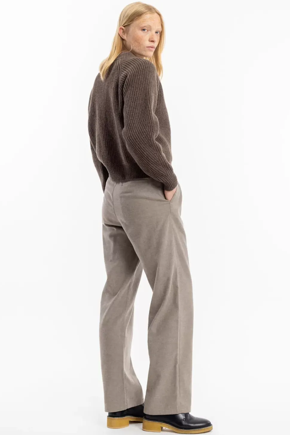 Grober Strickpullover Wollmischung - Braun