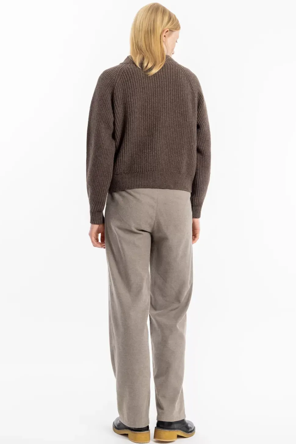Grober Strickpullover Wollmischung - Braun