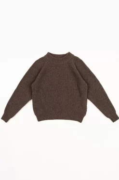 Grober Strickpullover Wollmischung - Braun