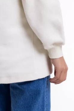 Half Zip Sweatshirt Aus Bio-Baumwolle Weis