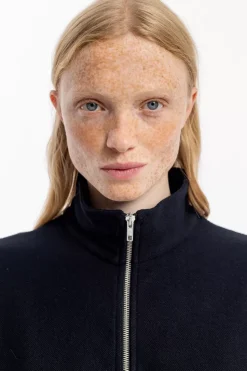 Half Zip Sweatshirt Bio Baumwolle - Schwarz