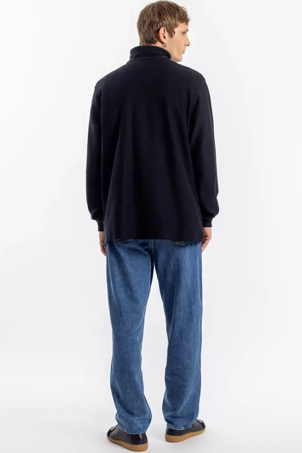 Half Zip Sweatshirt Bio Baumwolle - Schwarz