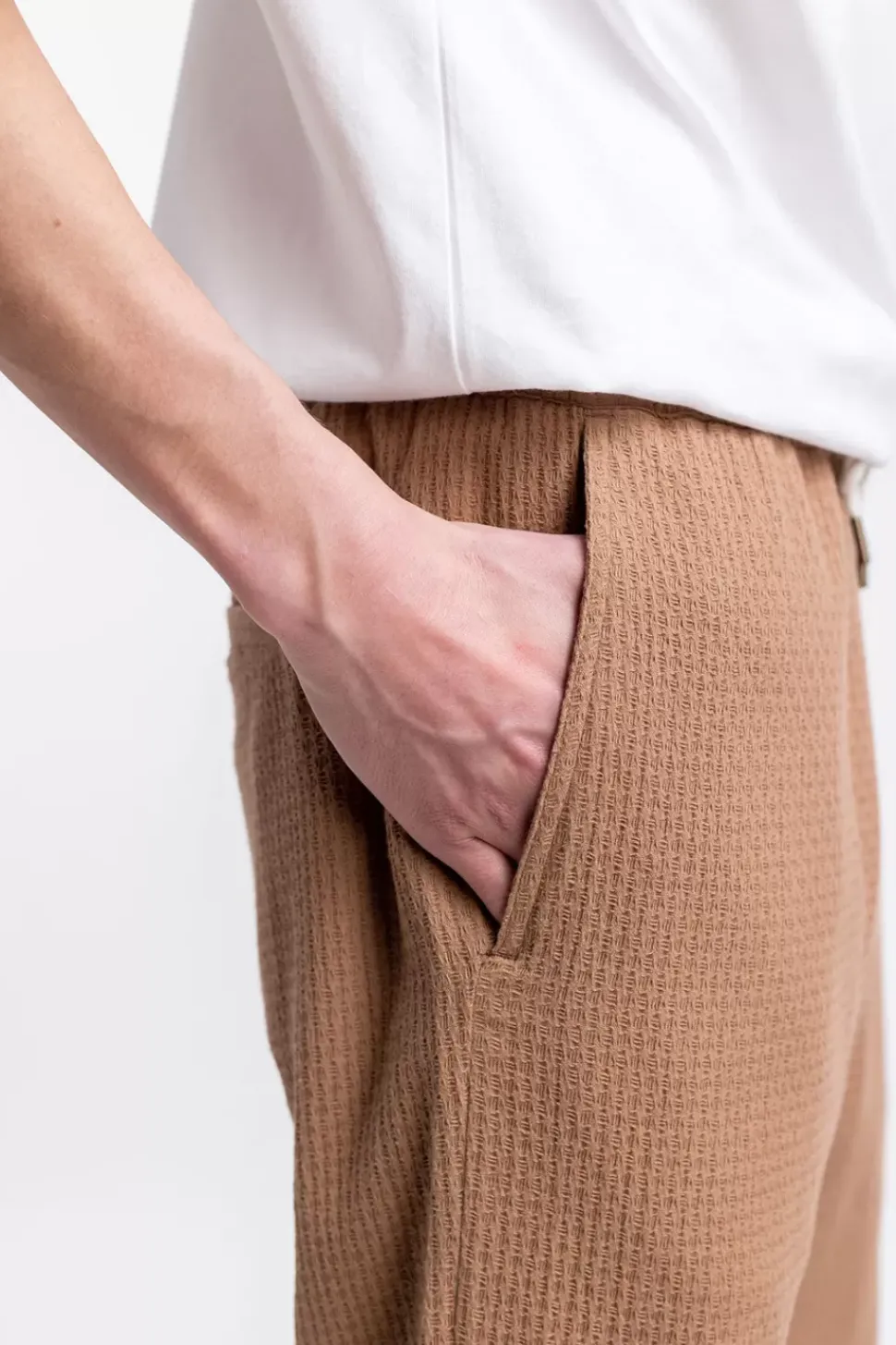 Hose Aus Strukturierter Bio-Baumwolle Braun