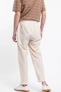 Hose Aus Strukturierter Bio-Baumwolle Creme