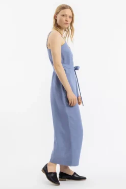 Jumpsuit Leinen Mix - Hellblau