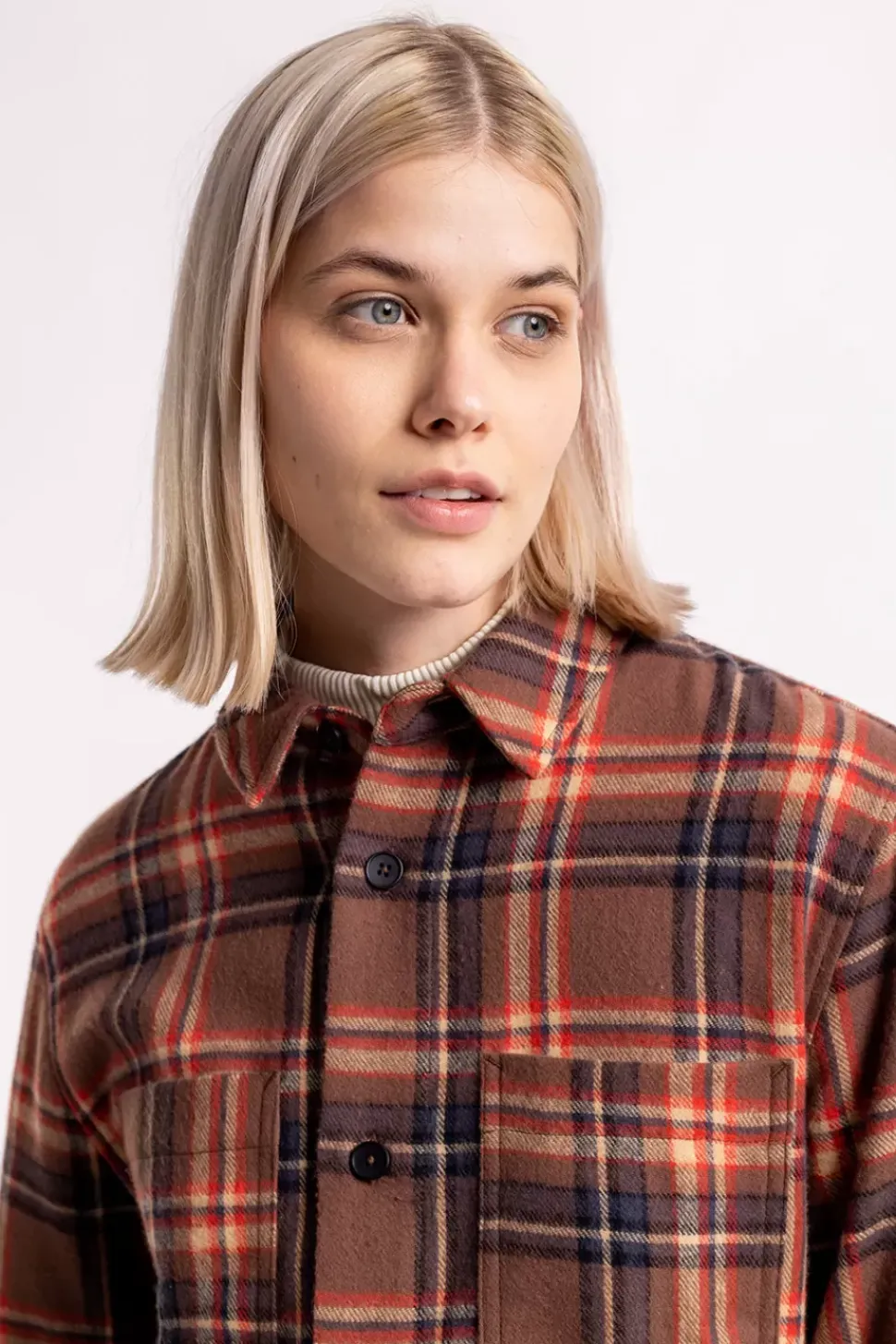 Kariertes Flanell Overshirt Rot / Braun