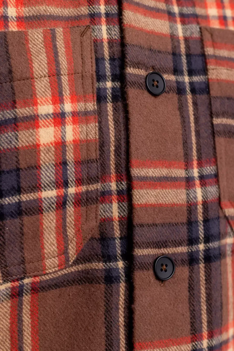 Kariertes Flanell Overshirt Rot / Braun