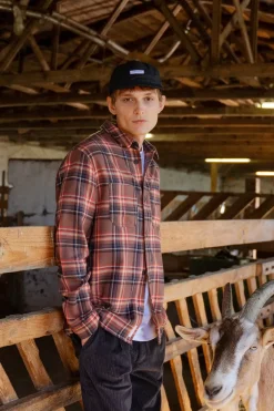 Kariertes Flanell Overshirt Rot / Braun