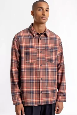 Kariertes Flanell Overshirt Rot / Braun