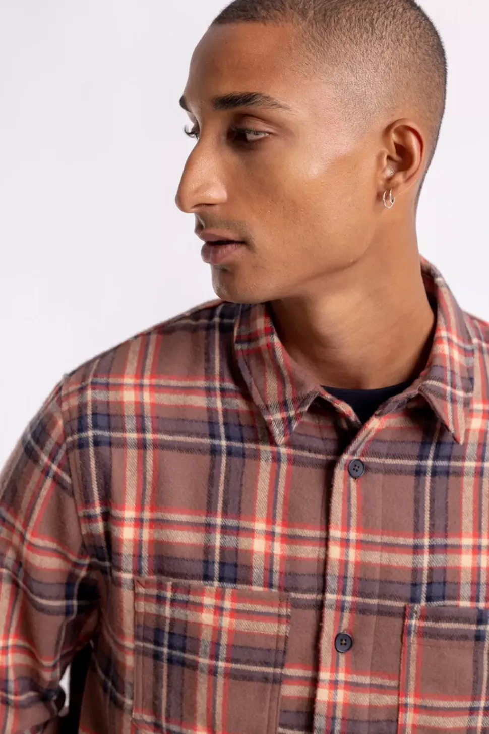 Kariertes Flanell Overshirt Rot / Braun