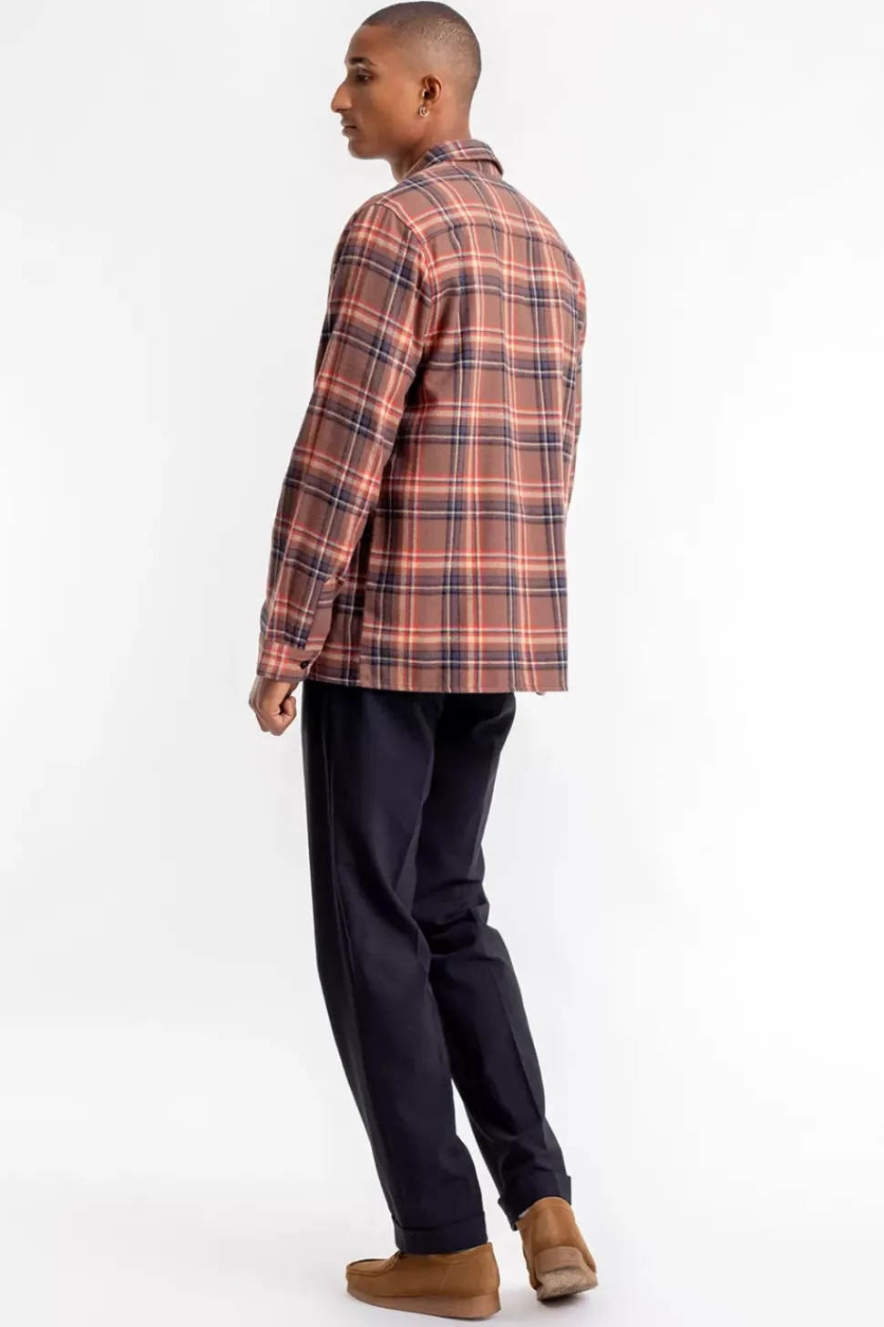 Kariertes Flanell Overshirt Rot / Braun