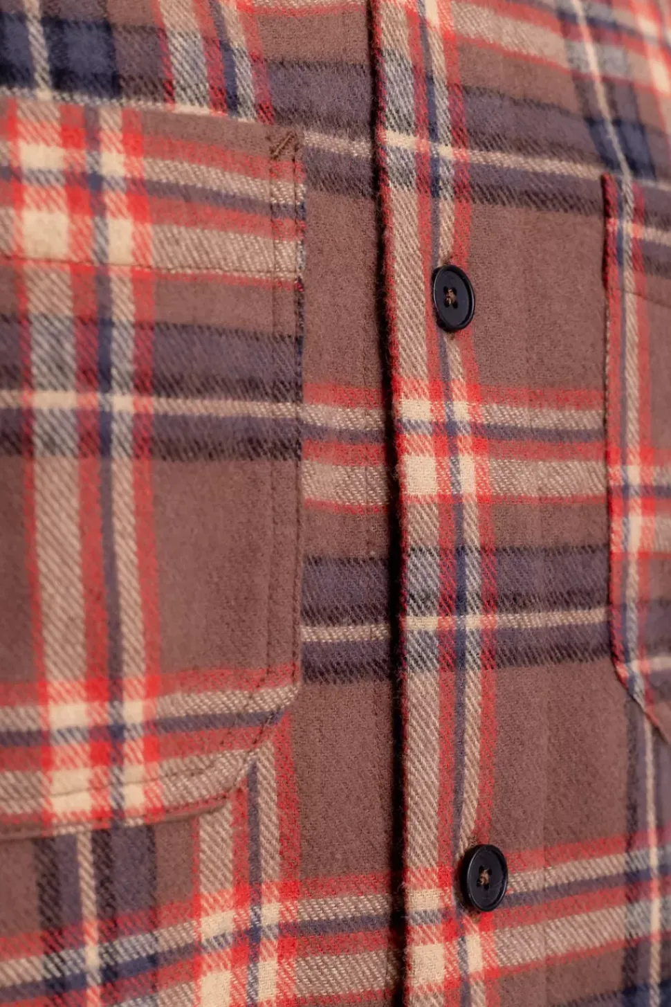 Kariertes Flanell Overshirt Rot / Braun