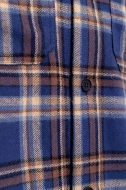 Kariertes Flanell Overshirt Blau