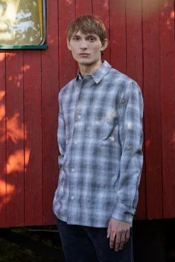 Kariertes Overshirt Schwarz / Weis