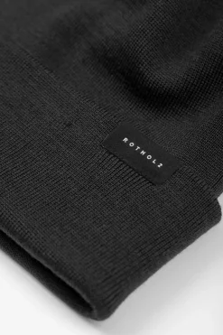 Klassische Mutze Merino Fein - Schwarz