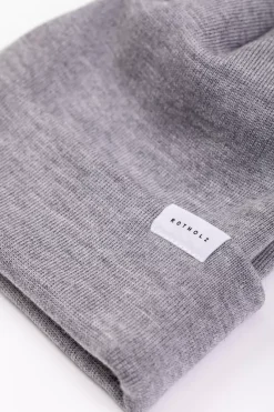 Klassische Mutze Merino Fein - Grau