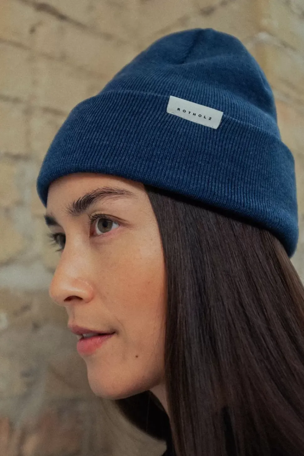 Klassische Mutze Merino Fein - Blau