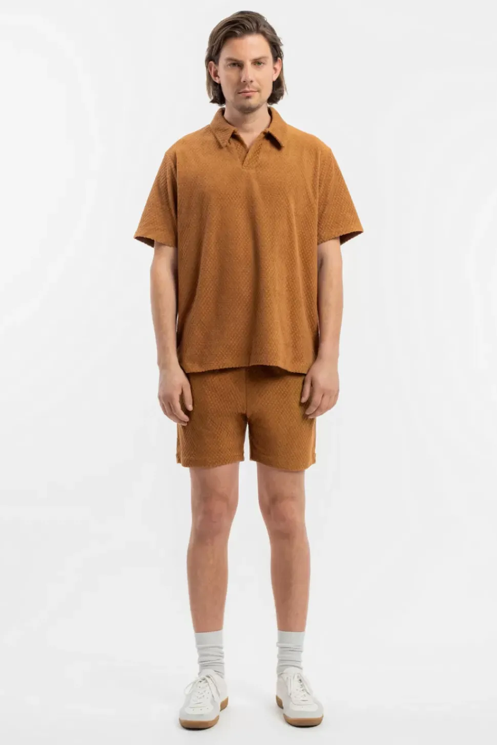 Kurze Frottee Hose Bio Baumwolle - Karamell