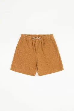 Kurze Frottee Hose Bio Baumwolle - Karamell