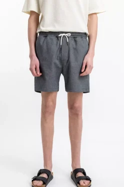 Kurze Hose Aus Bio-Baumwoll Twill Schwarz Kariert